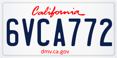 CA license plate 6VCA772