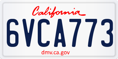 CA license plate 6VCA773