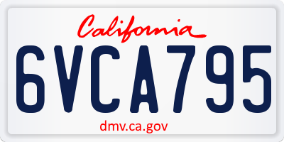 CA license plate 6VCA795