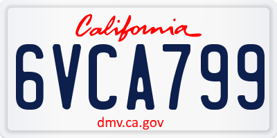 CA license plate 6VCA799