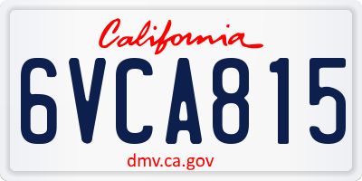 CA license plate 6VCA815