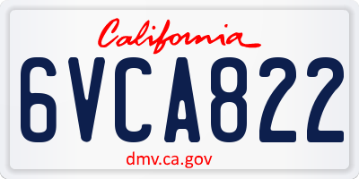 CA license plate 6VCA822