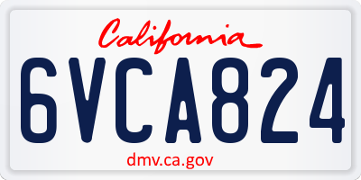 CA license plate 6VCA824