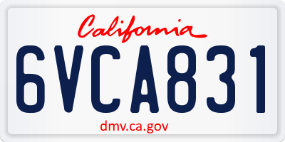 CA license plate 6VCA831
