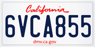 CA license plate 6VCA855