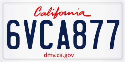 CA license plate 6VCA877
