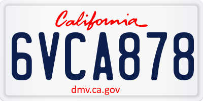 CA license plate 6VCA878