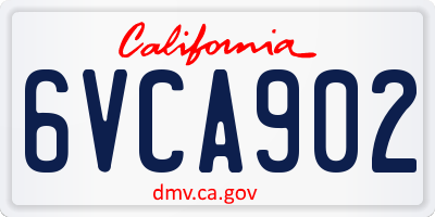 CA license plate 6VCA902