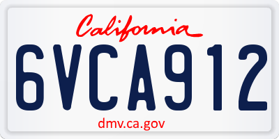 CA license plate 6VCA912