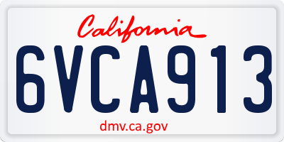 CA license plate 6VCA913