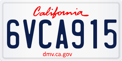 CA license plate 6VCA915