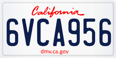 CA license plate 6VCA956