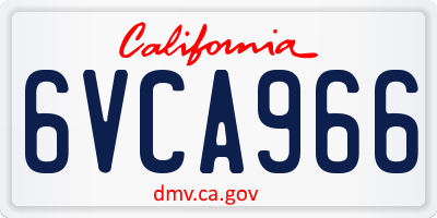 CA license plate 6VCA966