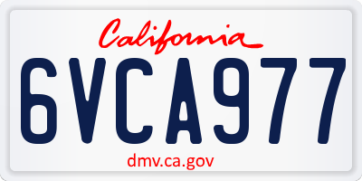 CA license plate 6VCA977