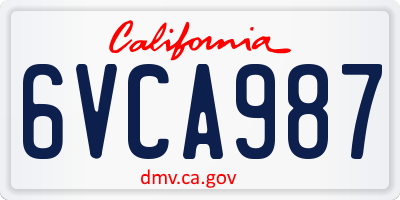 CA license plate 6VCA987