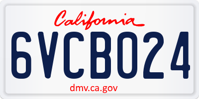 CA license plate 6VCB024