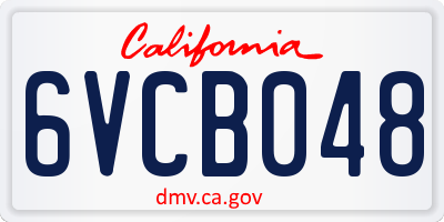 CA license plate 6VCB048