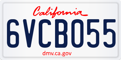 CA license plate 6VCB055