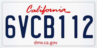 CA license plate 6VCB112