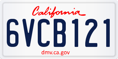 CA license plate 6VCB121