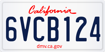 CA license plate 6VCB124