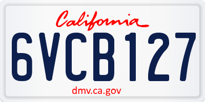 CA license plate 6VCB127