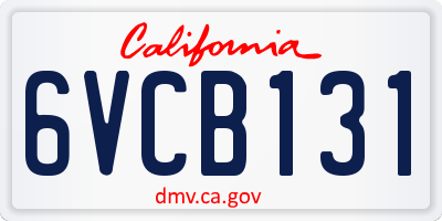 CA license plate 6VCB131