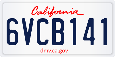 CA license plate 6VCB141