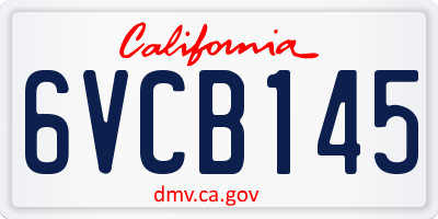 CA license plate 6VCB145