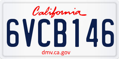 CA license plate 6VCB146