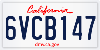 CA license plate 6VCB147