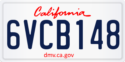 CA license plate 6VCB148