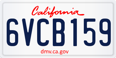 CA license plate 6VCB159