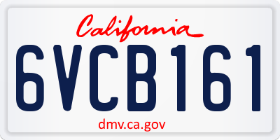 CA license plate 6VCB161