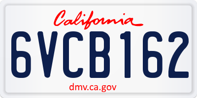 CA license plate 6VCB162