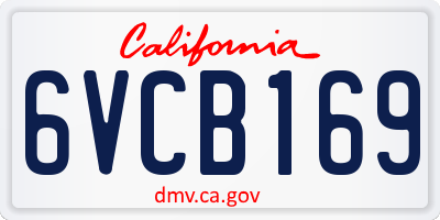 CA license plate 6VCB169