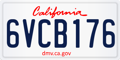 CA license plate 6VCB176