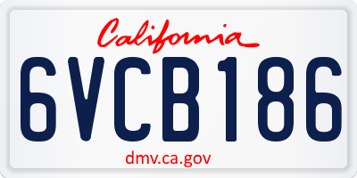 CA license plate 6VCB186
