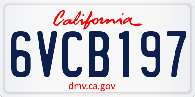 CA license plate 6VCB197