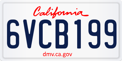 CA license plate 6VCB199
