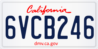 CA license plate 6VCB246
