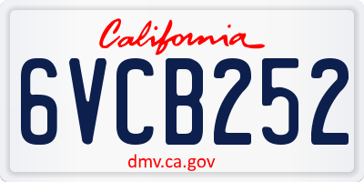 CA license plate 6VCB252