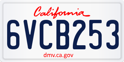 CA license plate 6VCB253