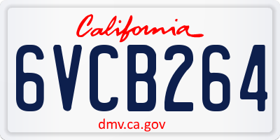 CA license plate 6VCB264