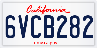 CA license plate 6VCB282