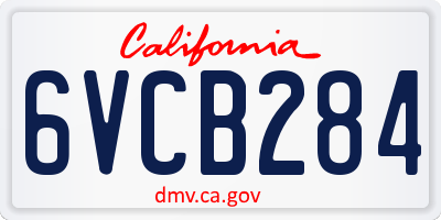 CA license plate 6VCB284