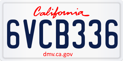 CA license plate 6VCB336