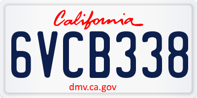 CA license plate 6VCB338