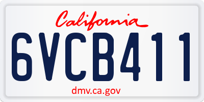 CA license plate 6VCB411
