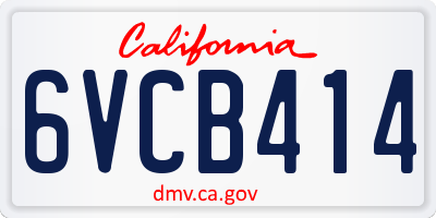 CA license plate 6VCB414